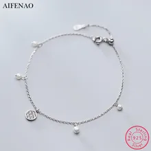 Браслет из стерлингового серебра 925 пробы, женский простой круглый синтетический жемчуг браслет, великолепный браслет, Свадебная вечеринка, модные украшения