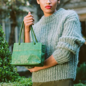 

Small Design Tote Bag 2020 Summer New Vintage Pu Leather Portable Shoulder Bags Solid Color Women Package C038