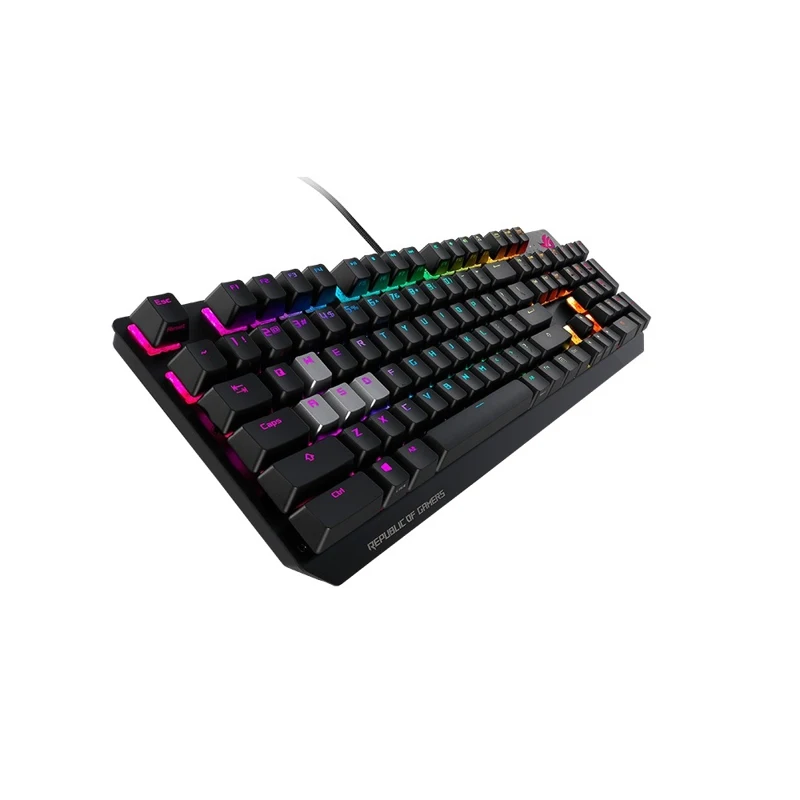 Клавиатура ASUS ROG Strix Scope Cherry MX red проводная, игровая, RGB подсветка, USB, аллюминивая рама, цвет: черный