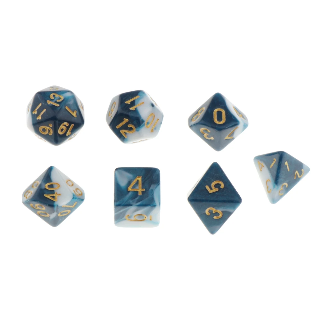 Pack of 7 Polyhedral Dices Table Board Games Party KTV for Dungeon & Dragons DND Dice Set Party Game Dices Hobby & Collectibles