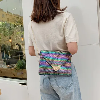 

Serpentine Pattern PU Leather Crossbody Bags For Women 2020 Lock Designer Shoulder Messenger Bag Female Chain Bag Travel Handbag