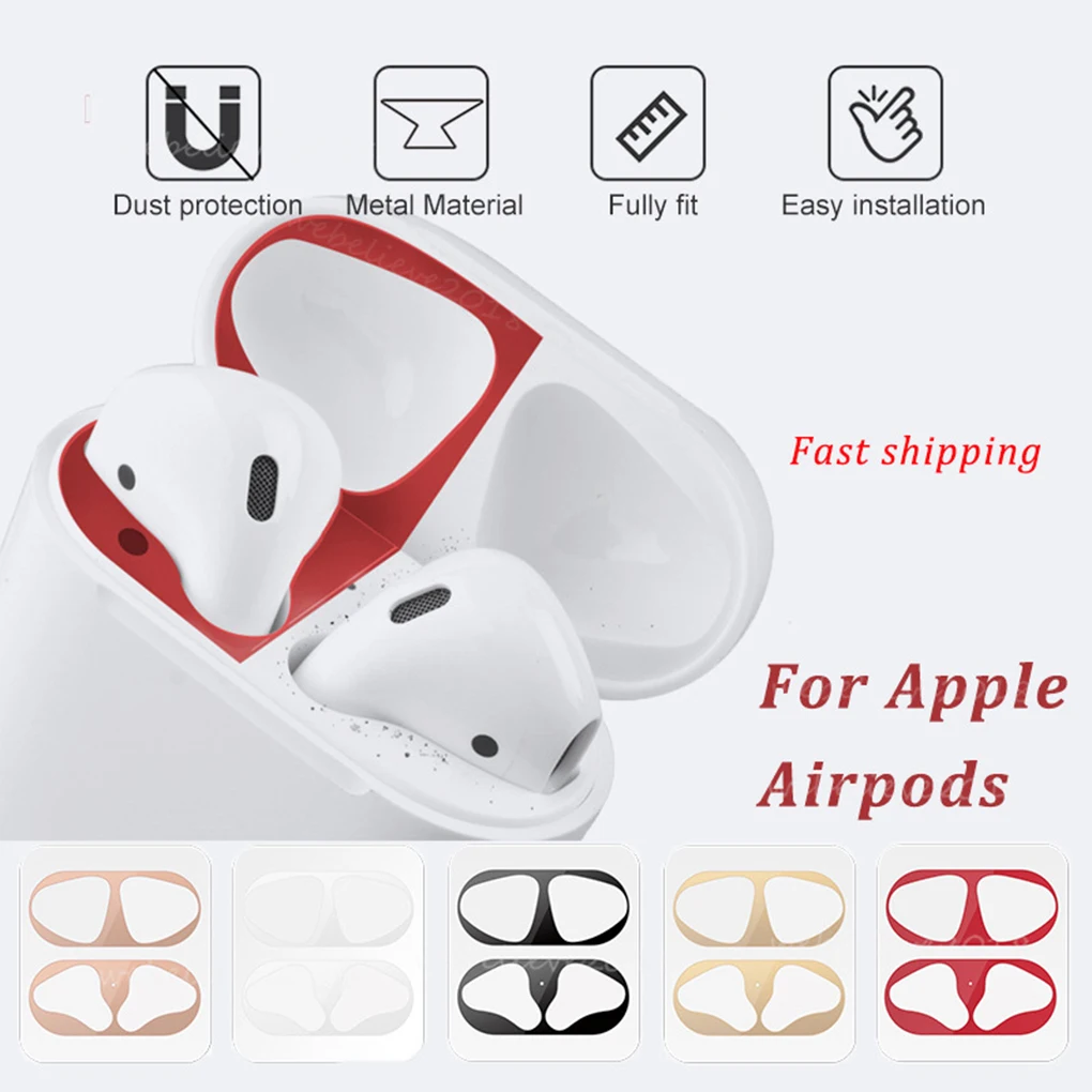 

Metal Dust Guard sticker for Apple AirPods Case Cover Dust-proof Protective Sticker Skin Protector for Air Pods Accessories