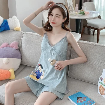 

Summer QMilch Plain Lace Strap with Chest Pad Removable Set Pajamas for Women Womens Pajama Set Pajamas for Women Pijamas
