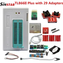 Nova versão v10.41 xgecu tl866ii plus usb suporte universal programador 16000 + ic spi flash nand eeprom mcu pic avr + 29 adaptadores