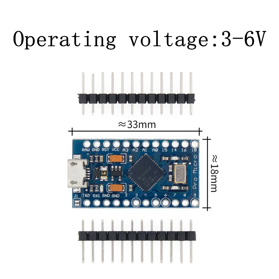 Micro USB 3-6V Tenstar Robot Pro Micro с Загрузчиком черный/синий ATmega32U4 5 В/16 МГц модуль контроллера Mega32U4 leonardo для arduino - Цвет: Micro USB 3-6V