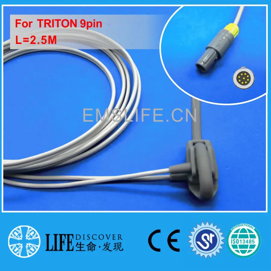 Длинный кабель для новорожденных spo2 сенсор TRITON 9pin монитор пациента |