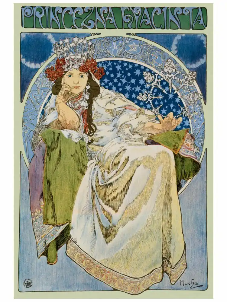 Princezna Hyacintaによるアルフォンス ミュシャクレーアートシルクのポスター装飾画24x36inch 絵画 書道 Aliexpress