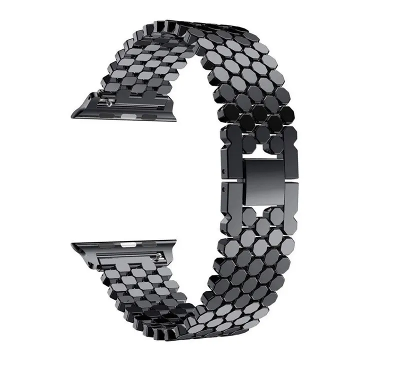 01 Роскошные Нержавеющая сталь ремешок для наручных часов для Apple Iwatch 1/2/3/4 раскладывающаяся застежка, сменный ремешок для наручных часов ремень ремешки на запястья длиной 38 мм 40 мм 42 44 мм - Цвет: 01