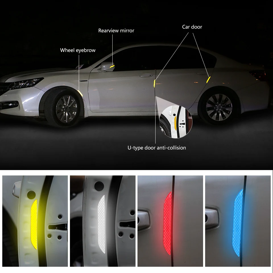 Новинка, автомобильная Светоотражающая полоса Предупреждение ющая наклейка против столкновений, знак безопасности, устойчивая к царапинам лента для автобуса, Светоотражающая наклейка на дверь s
