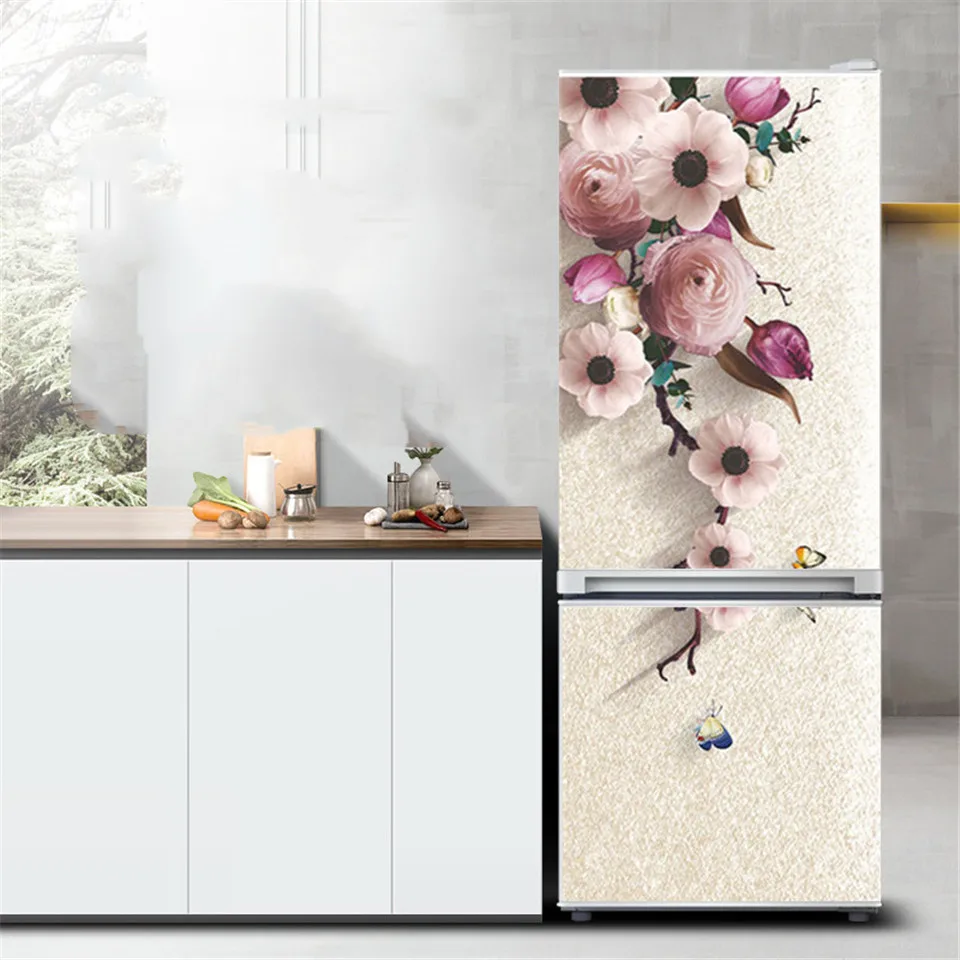 Details about   3D  Refrigerator Wall Kitchen Removable Sticker Flowers Leaves of ferns 