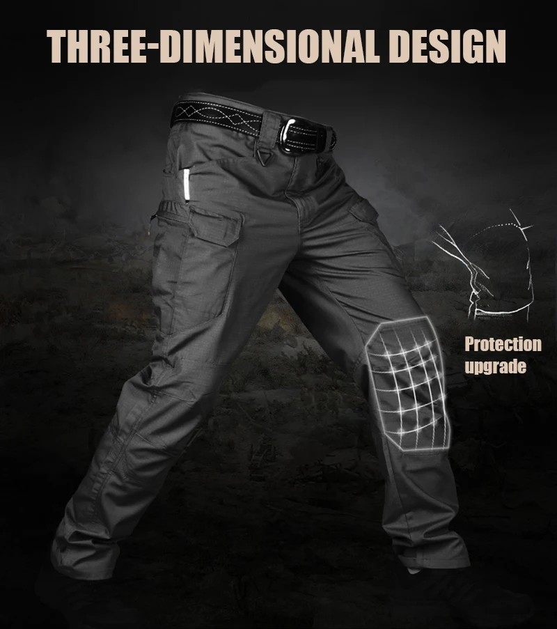 Pantalon Cargo Tactique Homme - Coton/Mixte - Multi-poches - Noir, Gris, Vert, Kaki - Neuf