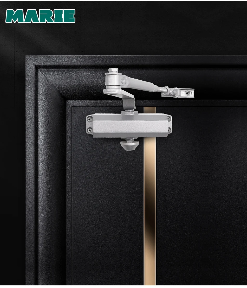 Marie 1102 silver automatic speed adjustable hydraulic buffer simple installation door closer for 25-45kg commercial residential_20