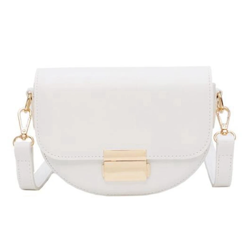 

Women'S Saddle Bag Solid Color Leather Crossbody Bag Summer Summer Wallet Fashion Shoulder Bag