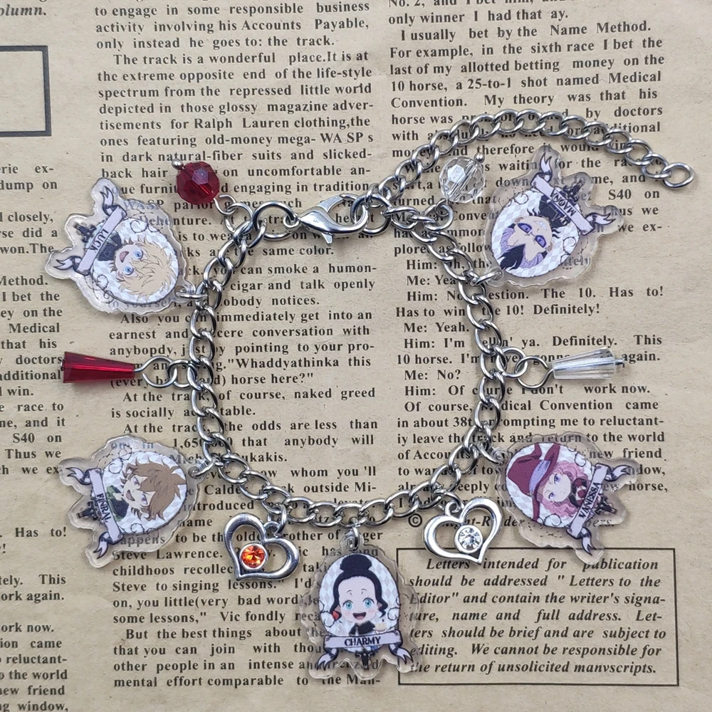 Hot Sale Original Acrylic Charm Black Clover Anime Chain Bracelet For Women Student Girl Heart Pagoda Bead Lovers Jewelry Gift - Bracelets