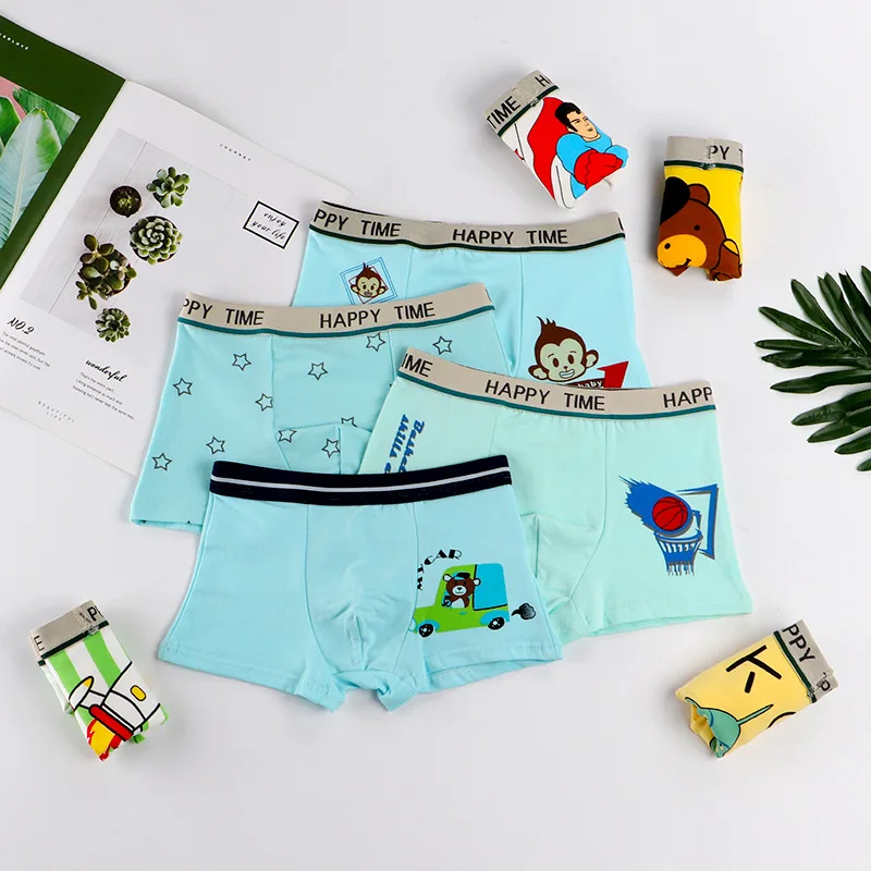Jungen Boxer Shorts 2-12 Jahre Kinder Unterwäsche 4 Stück Kinder Höschen 3