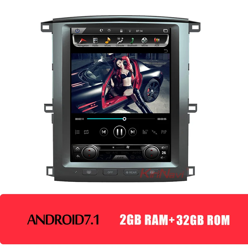 KiriNavi Tesla style 12,1 ''Android 8,1 автомобильный Радио плеер для Toyota Land Cruiser LC200 Автомобильный мультимедийный Dvd НАВИГАЦИЯ 2002-2007 - Цвет: Android Car Radio