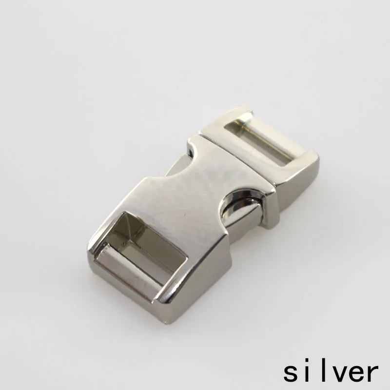 Silver Meetee металлическая пряжка 10 мм Паракорд браслетная застежка хомут, Крепление Зажим для ремня застежка для сумок DIY кожевенное ремесло H6-2 - Цвет: Silver