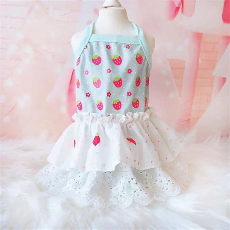 Милое Цветочное платье для собак Vestidos для маленьких собак летняя одежда для чихуахуа мопса Йоркского щенка Одежда для кошек Свадебные платья для собак - Цвет: 2