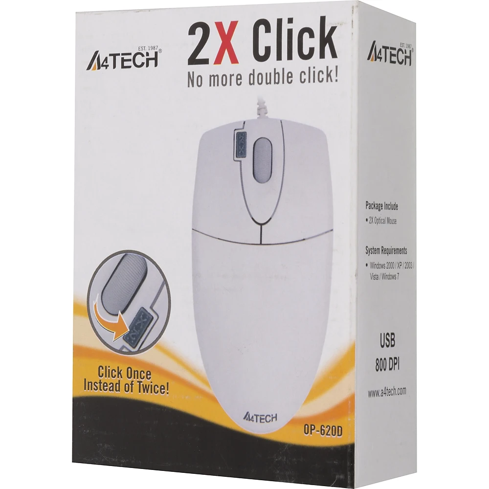 Мышь A4 OP-620D белый/синий оптическая(1000dpi) USB1.1(2but