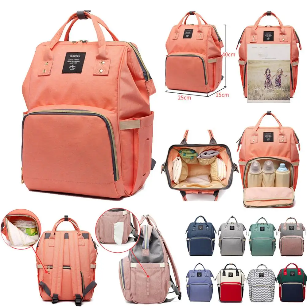 Diaper-Bags Mom Backpack Stroller LEQUEEN Waterproof Fashion for Daddy And