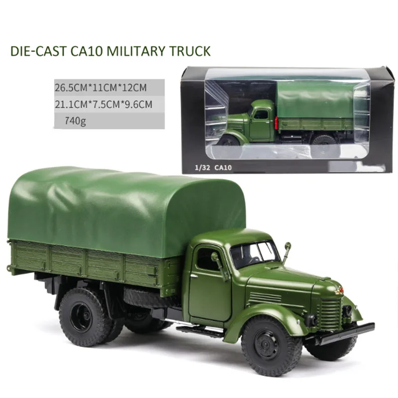 1/32 военный Jiefang Ca10 литой под давлением металлический автомобиль грузовик модель F Коллекция украшения Детские подарки на день рождения игрушки Детский сувенир