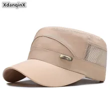 XdanqinX взрослых мужская плоская кепка Сетка Дышащие армейские военные шапки бейсболка, Кепка Регулируемый размер модные спортивные кепки для мужчин
