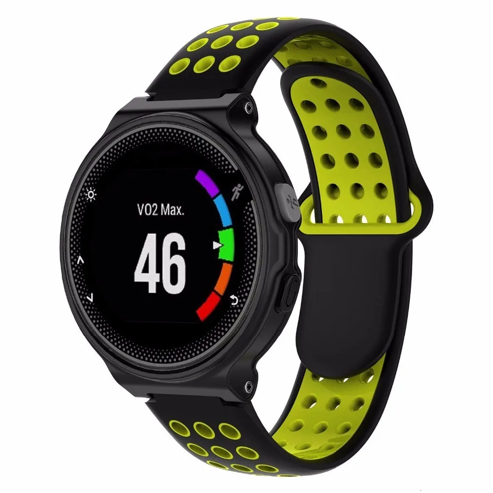 Браслет ремешок для смарт-часов Garmin Forerunner 220/230/235/620/630 два Цвета 2in1 ремешок мягкий силиконовый сменный наручный ремешок для наручных часов