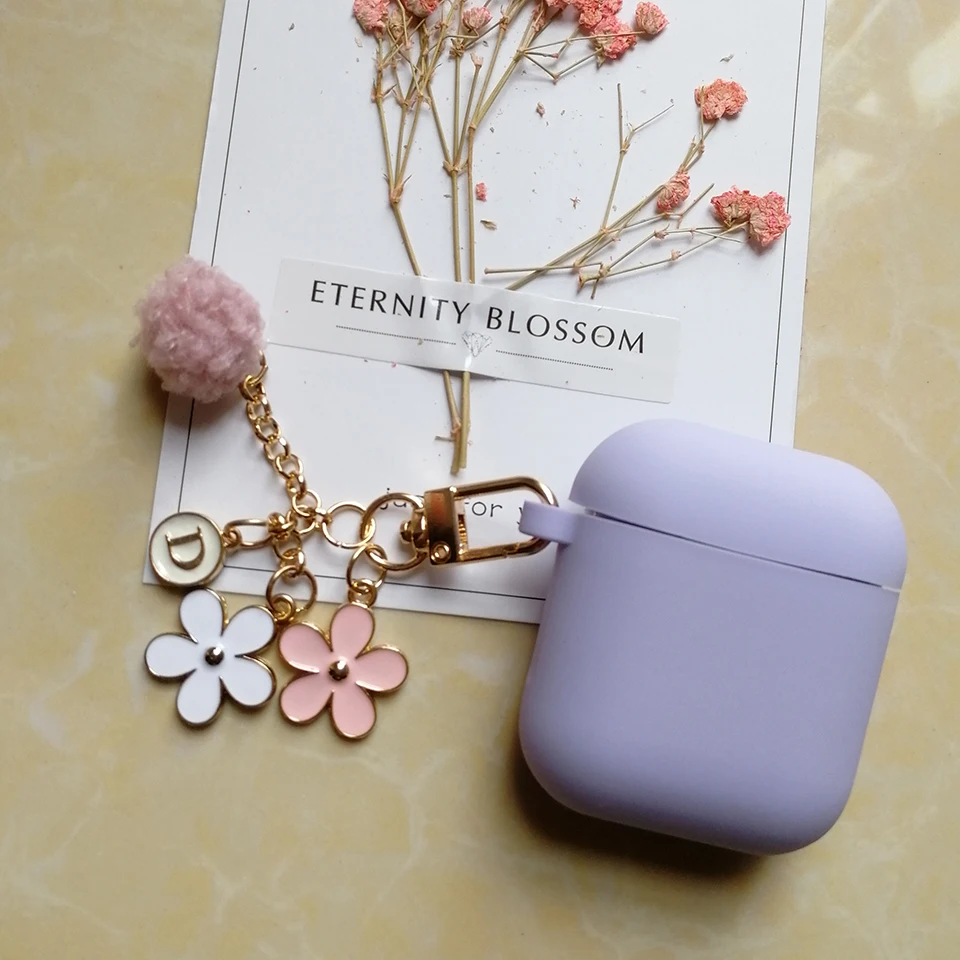 Милый японский роскошный чехол с вишневым цветком для Apple Airpods 1 2 Аксессуары Bluetooth наушники защитный чехол сумка брелок ремень