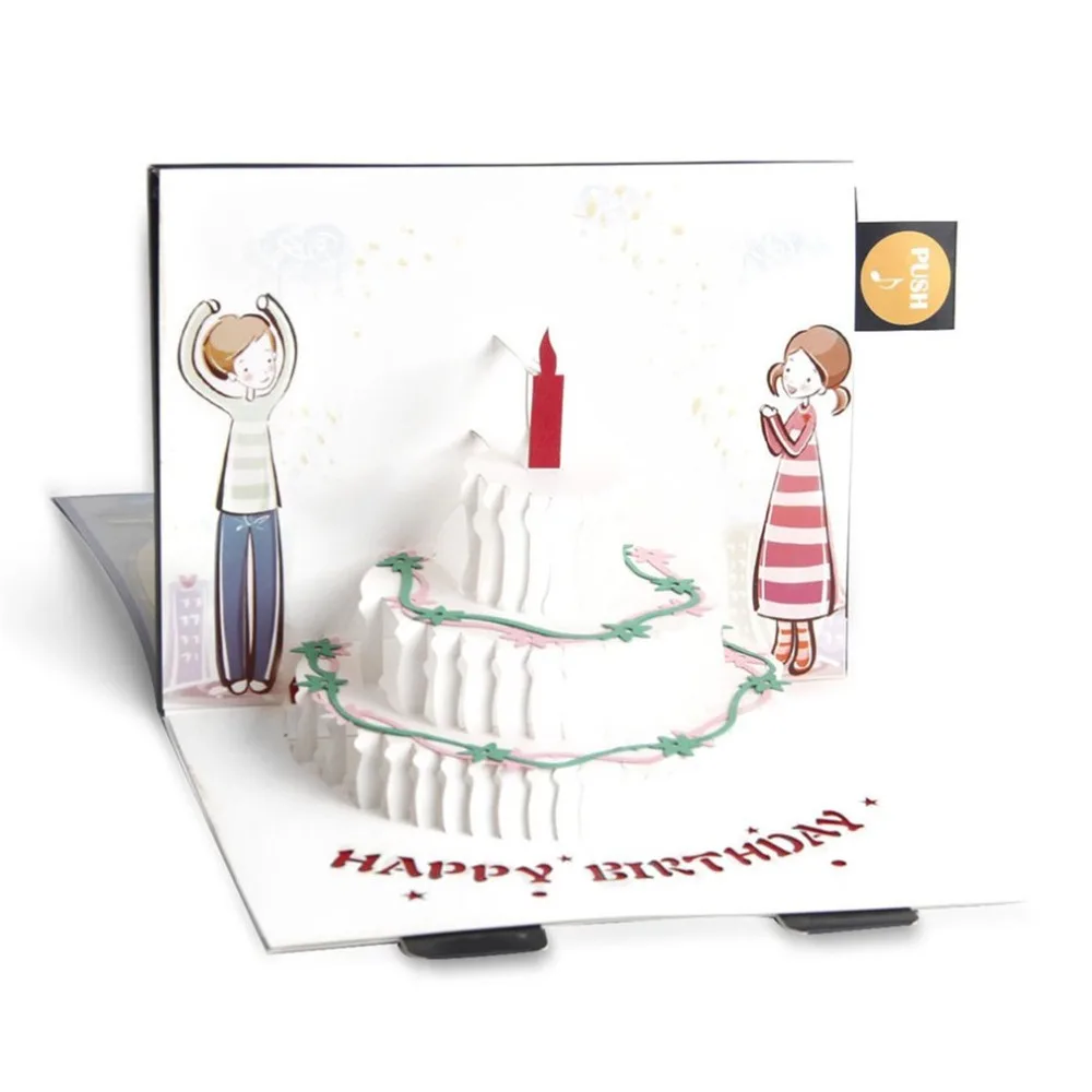 Красивые поздравительные открытки, трехмерные поздравительные 3D бумажные музыкальные поздравительные открытки, бумажные резные творческие подарки для детей