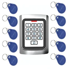 10 шт. RFID карты+ RFID 125 кГц EM карты контроля доступа двери металлический чехол кремния клавиатуры безопасности вход F1331