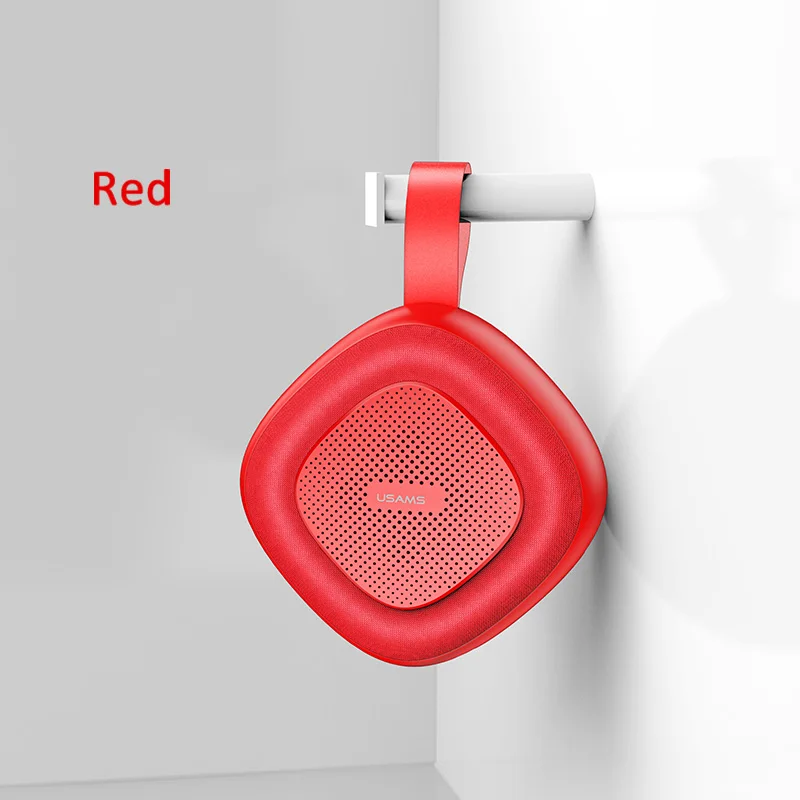 USAMS Портативный беспроводной Bluetooth динамик мини стерео динамик телефон радио музыка сабвуфер Колонка s для компьютера с TF FM - Цвет: Red