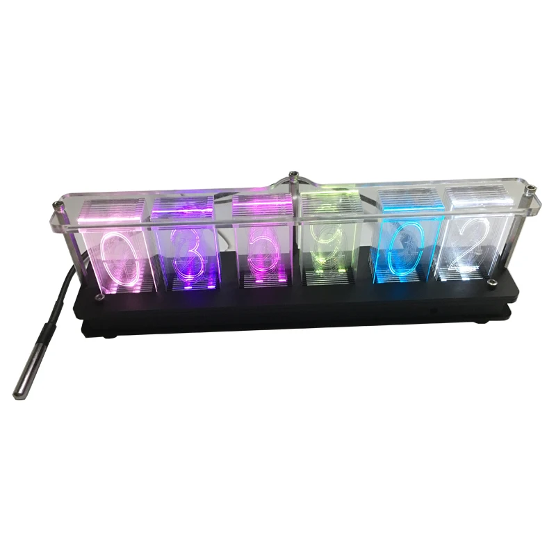 RGB псевдо светящиеся трубчатые часы DIY kit светодиодный Рабочий стол креативное украшение часы с пультом дистанционного управления Датчик температуры полноцветный