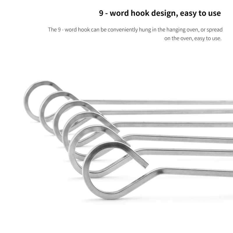 6-piece Set Of Stainless Steel Barbecue Rods For Outdoor Picnics Reusable And Easy-to-clean Barbecue Supplies