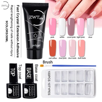 

PolyGel Kit Free Shipping Quick Building UV Gel Varnish Poly Gel Set With Lamp vernis semi permanant uv for manicure