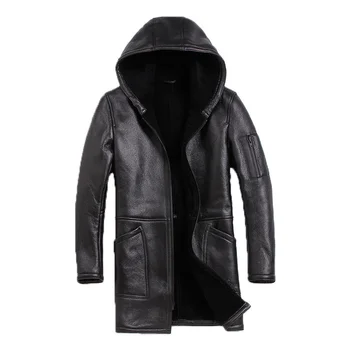 

Leather Jacket Real Fur Coat Men Sheep Shearing Winter Coat Men Korean Hooded Wool Jacket for Mens Clothing 2020 S-N-3 YY966