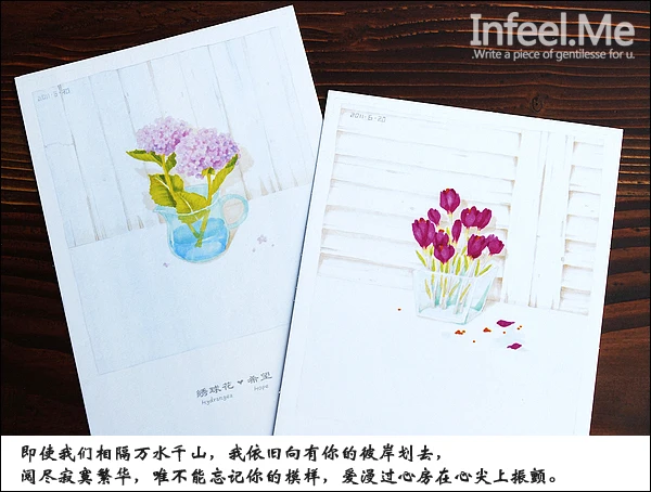 Infeel. Me креативная ручная роспись открытка витиеватый цветок коллекция карт