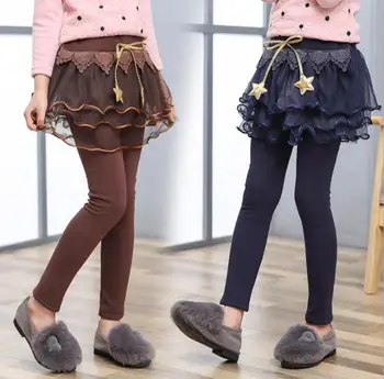 

Girls Pants New Toddler Girl Culottes Render Pencil Pants Kid Child Spring/Fall Legging Trousers Skirt Children Lace Skirt ZL209