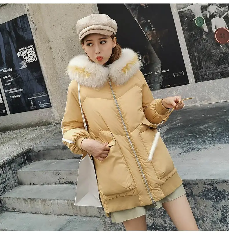 90% White duck down Fashion Down jacket Heavy hair collar Down jacket High quality Cold-proof Puffer jacket Thick Down jacket