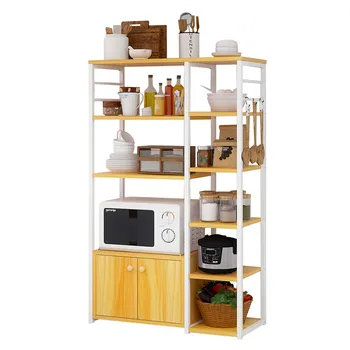 

Shelf Kitchen Microwave Rack Multi-layer Multi-function Storage Floor-standing Seasoning Dish Space Saving