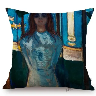 Edvard Munch норвежский живописец крик всемирно известный Картина маслом абстрактный галлри артистический диван льняная наволочка Автомобильная наволочка - Цвет: T372-17