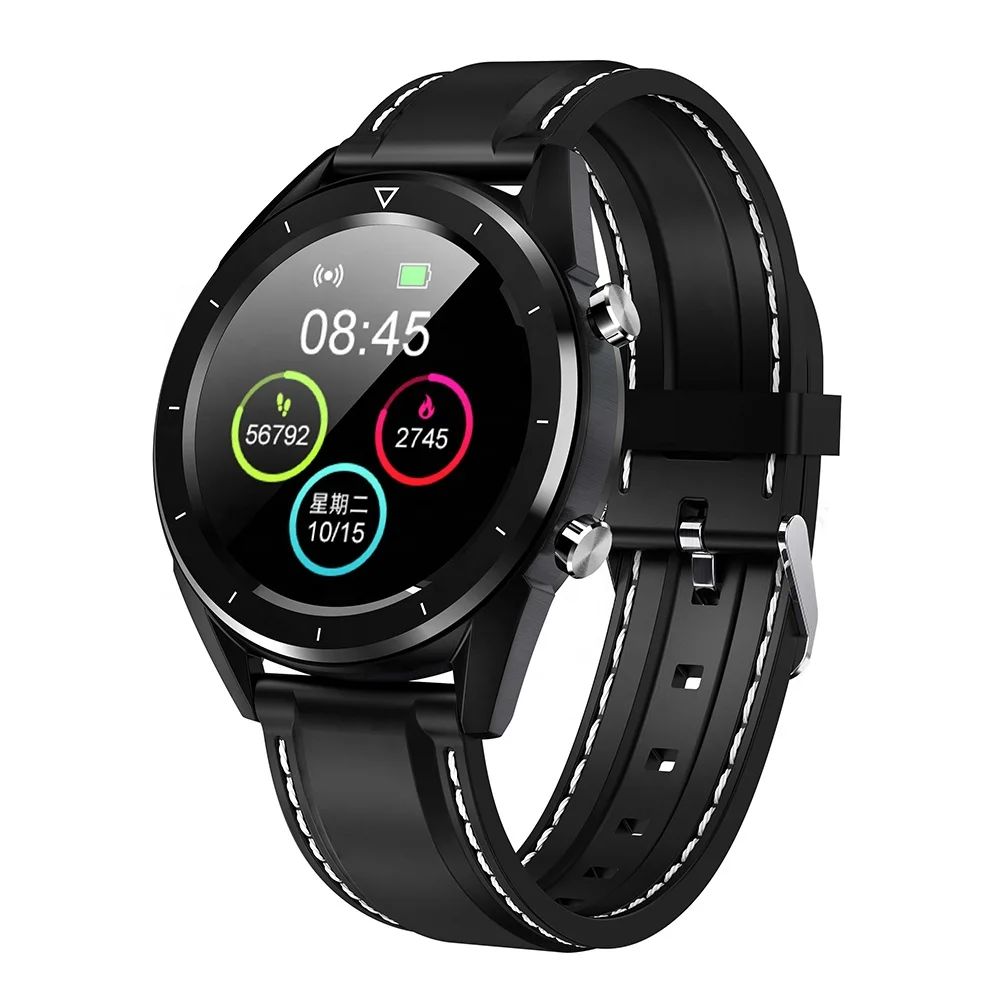 Black Leather ONEVAN DT28 Smartwatch ЭКГ монитор сердечного ритма кровяное давление кислорода в крови фитнес-трекер Водонепроницаемый браслет Смарт-спортивные часы - Цвет: Black Leather