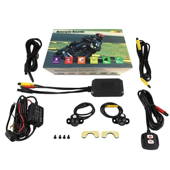 

Motorcycle View Dash Cam Motorcycle Camera HD 1080P+720P Front+Rear View DashCam DVR Driving Recorder M1 Black