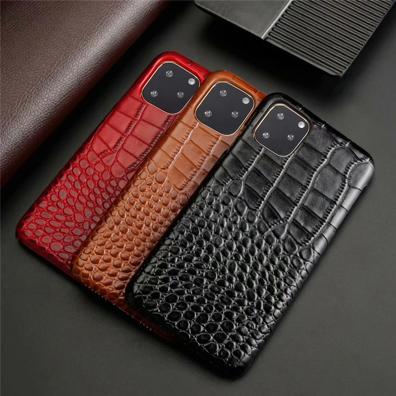 Genuine Leather Crocodile Grain Case for iPhone 11/11 Pro/11 Pro Max 21