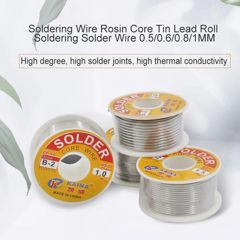 Solder Wire 50-100g Not Clean Tin Weldring 1mm Low Melt Flux Roll Reel Line