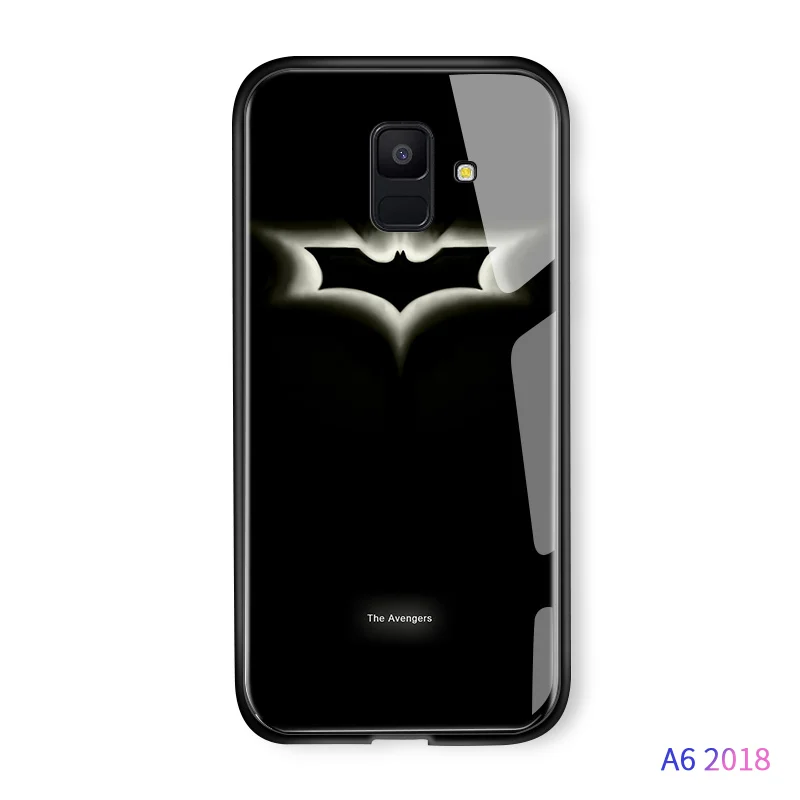 Для samsung Galaxy A10 A20 A30 A50 A70 A80 A90 A10s A20s A30s A50s световой с принтом «Железный человек», чехол светящийся в темноте Стекло задняя крышка корпуса - Цвет: Batman
