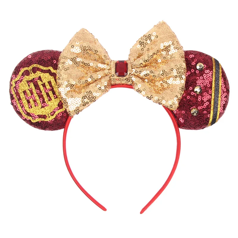 Fashion Mickey Minnie Ears Headband Star Moon Mouse Party Leopard Hairband Kids Sequin Bow Female Hair Accessories accessoriesbaby easter  Baby Accessories