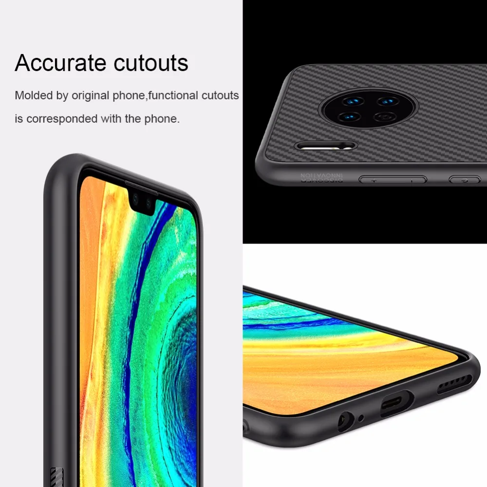 Для huawei mate 30 чехол NILLKIN Высокое качество Синтетический Чехол из углеродного волокна ПП Пластик жесткий задняя крышка чехол для huawei mate 30