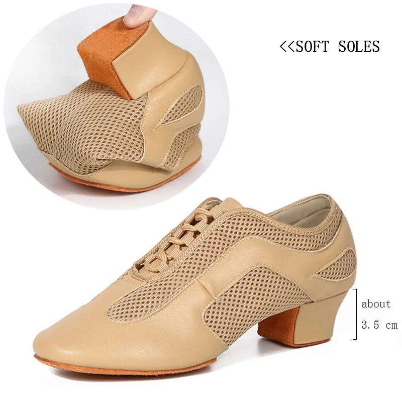Modern Latin Suede Salsa Tango Ballroom Dance Shoes Breath Dance Shoes Sneakers For Woman Practice Modern Jazz