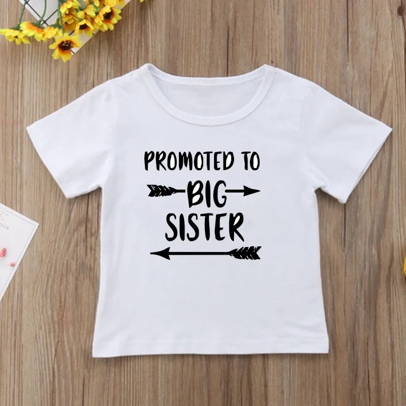 Детские парные футболки с надписью «Big Brother Big Sister» топы для мальчиков и девочек, летняя рубашка с короткими рукавами для малышей повседневная детская одежда - Цвет: BIG SISTER