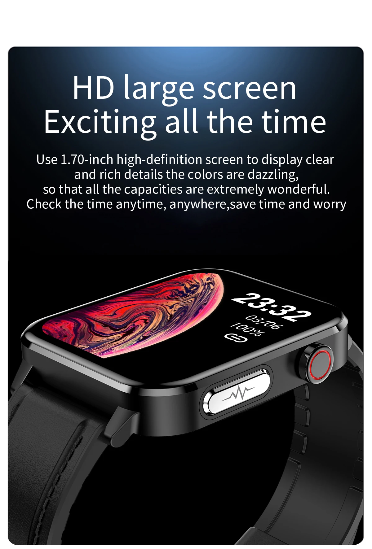 2022  ECG+PPG IP68 Waterproof Temperature Blood pressure Heart rate AI medical diagnosis Full Touch Fitness Tracker Smart watch